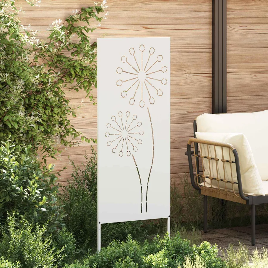 Écran de confidentialité de jardin Fretwork Blanc 50 x 140 cm - 3