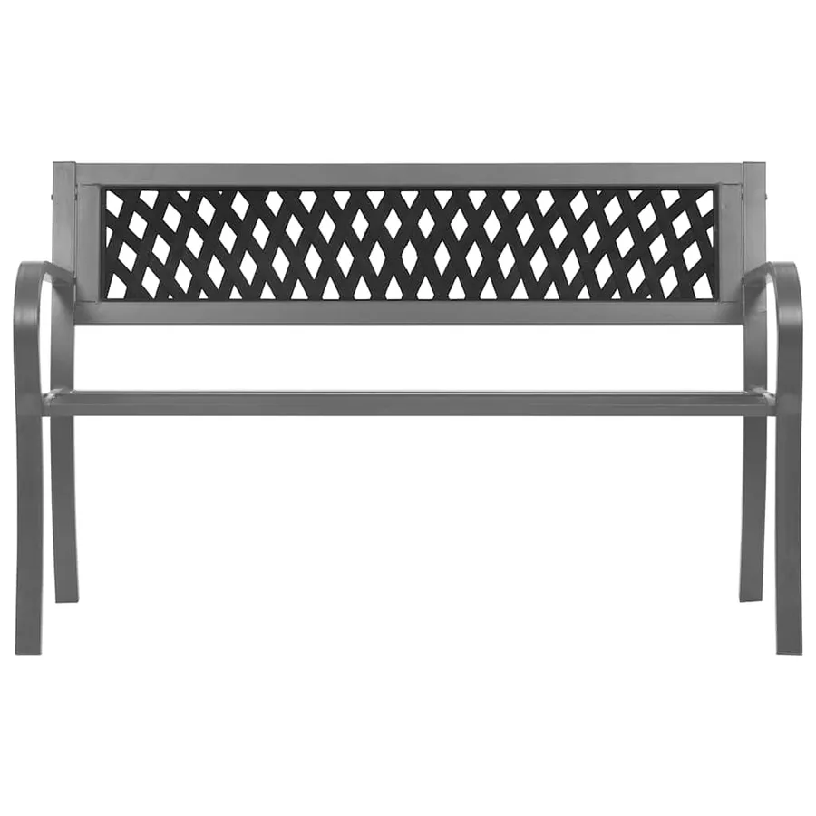 Banc de jardin Noir 120 cm Acier - 2