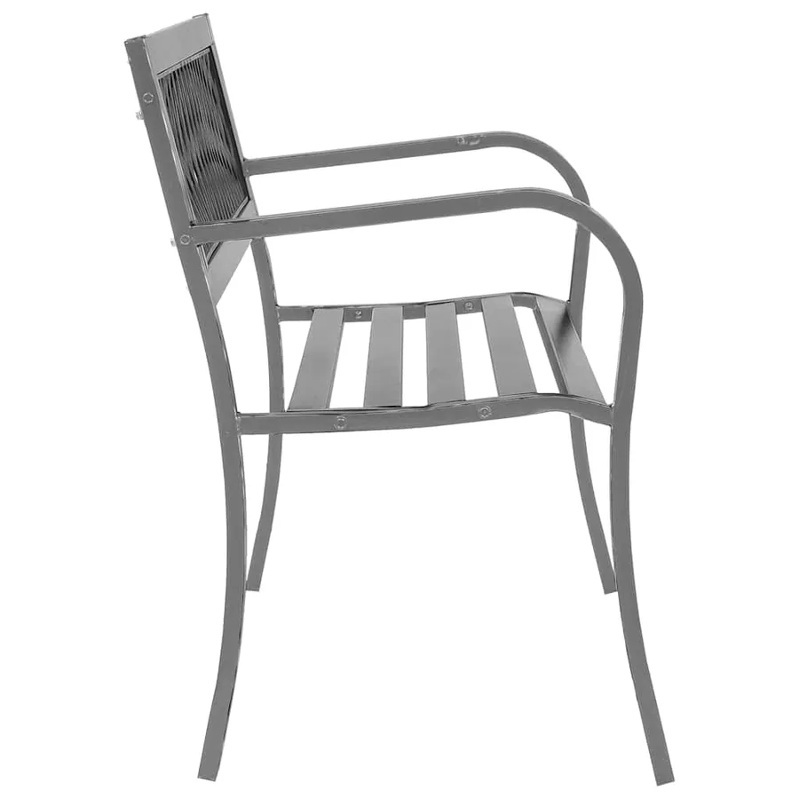 Banc de jardin Noir 120 cm Acier - 3