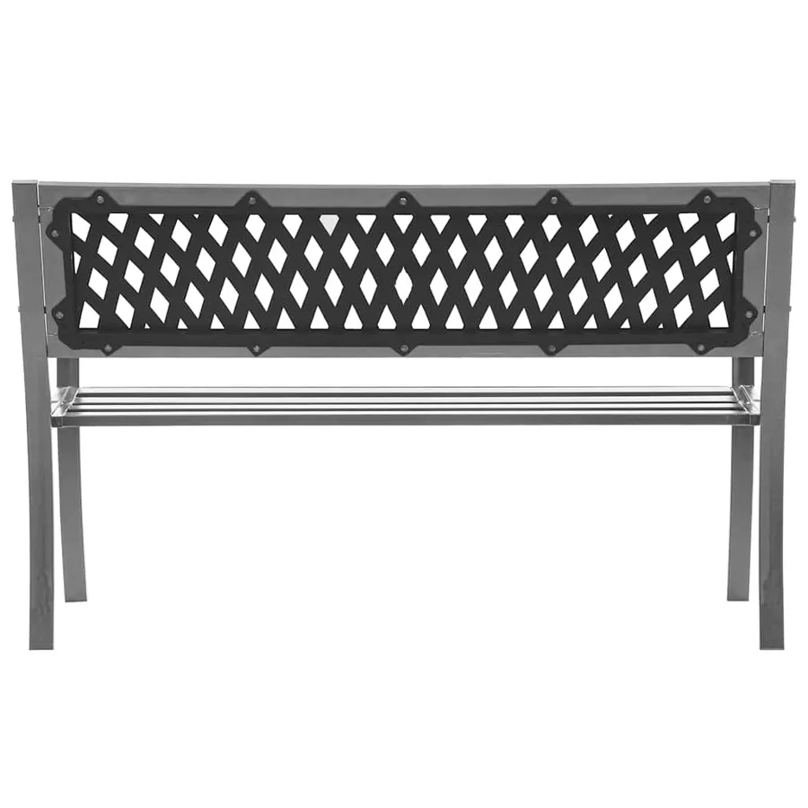 Banc de jardin Noir 120 cm Acier - 4
