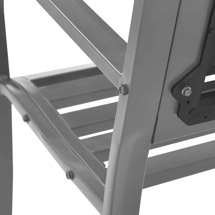 Banc de jardin Noir 120 cm Acier - 6