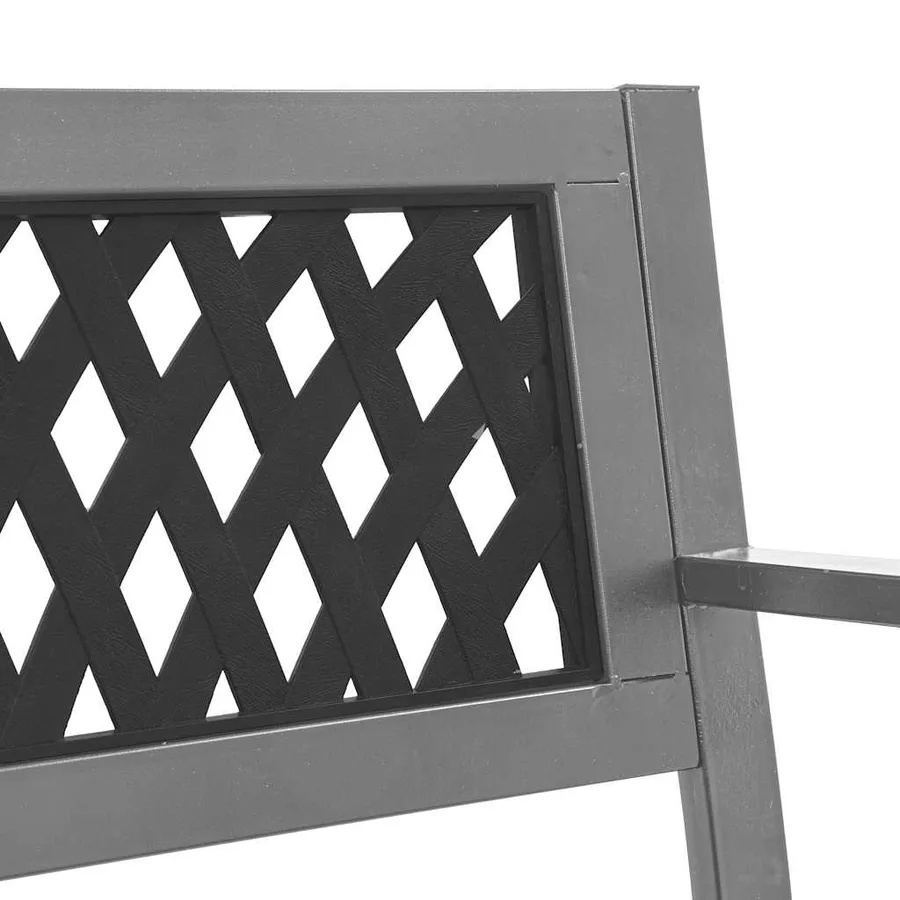 Banc de jardin Noir 120 cm Acier - 7
