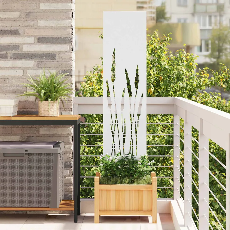 Écran de confidentialité de jardin Fretwork Blanc 32 x 140 cm