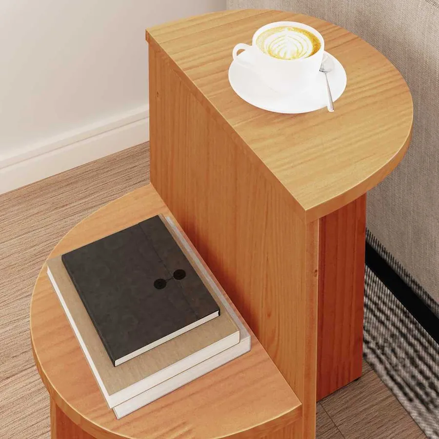 Table basse Brun cire 50 x 40 x 50 cm Bois massif en pin - 4