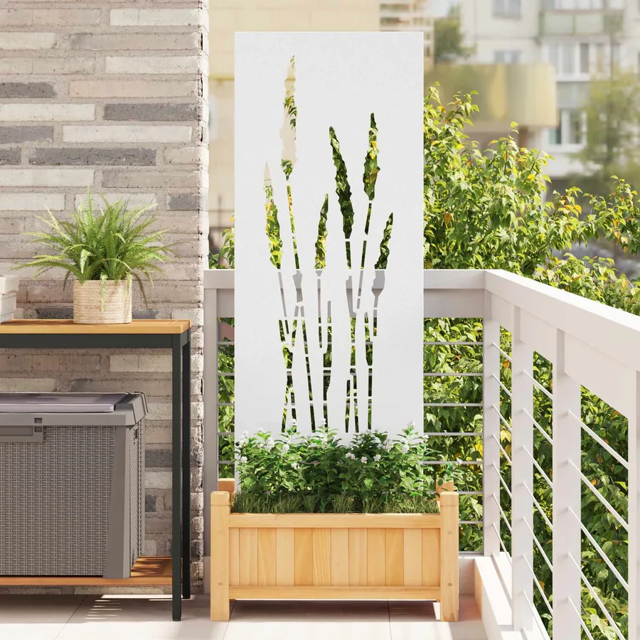 Écran de confidentialité de jardin Floral Blanc 50 x 140 cm