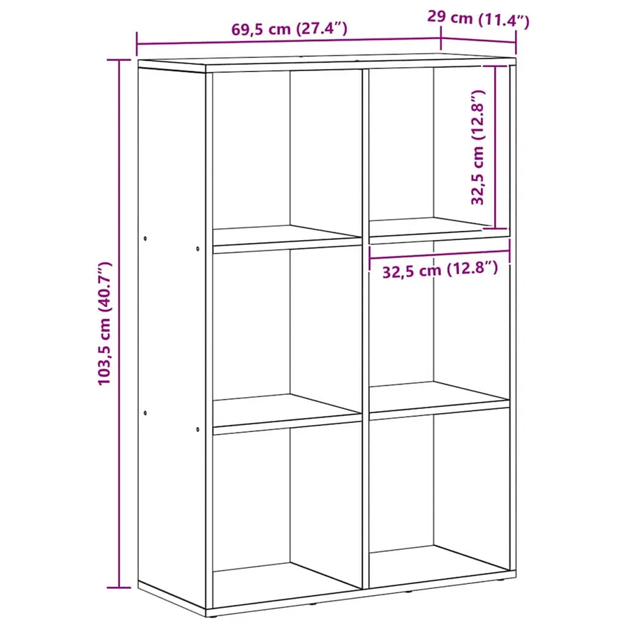 Bibliothèque Chêne noir 69,5 x 29 x 103,5 cm Bois d'ingénierie - 13