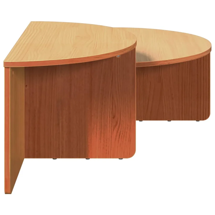 Table basse 2 pcs Brun cire Bois massif en pin - 8