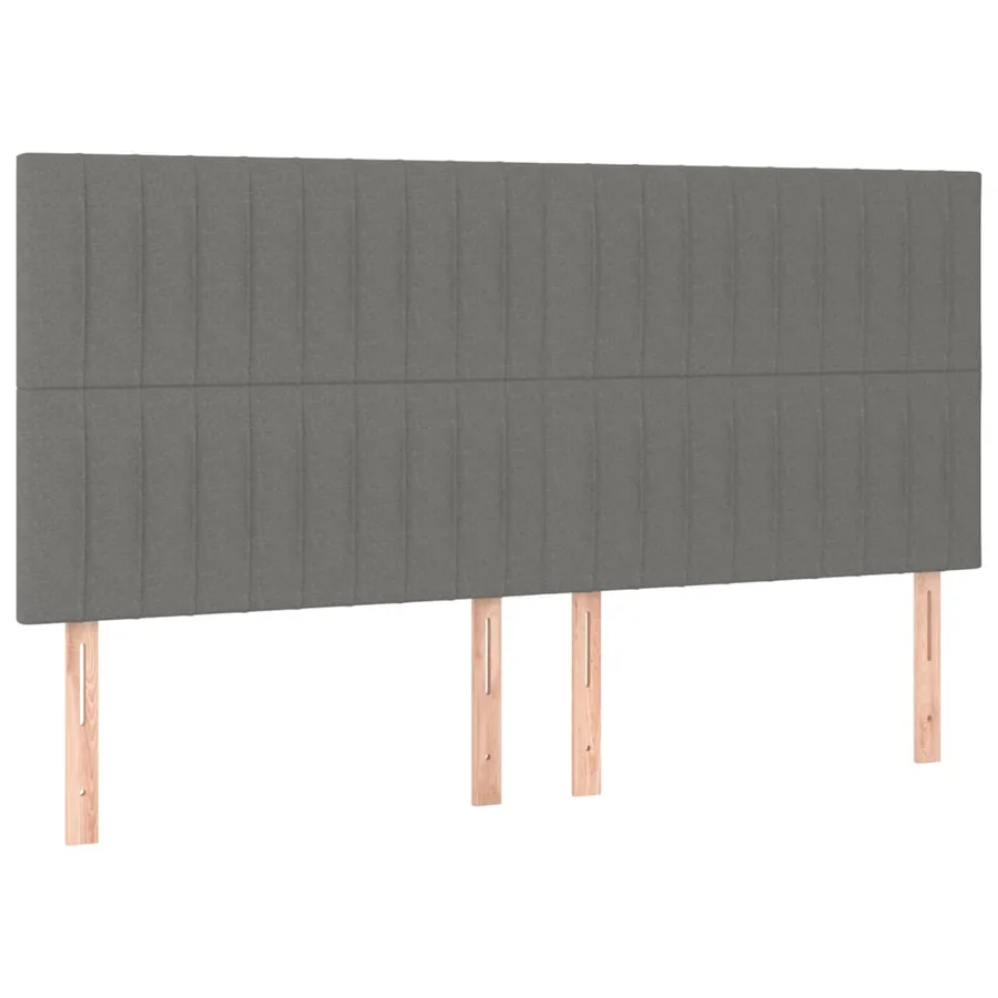Tête de lit Gris foncé 200x5x118/128 cm Tissu - 2
