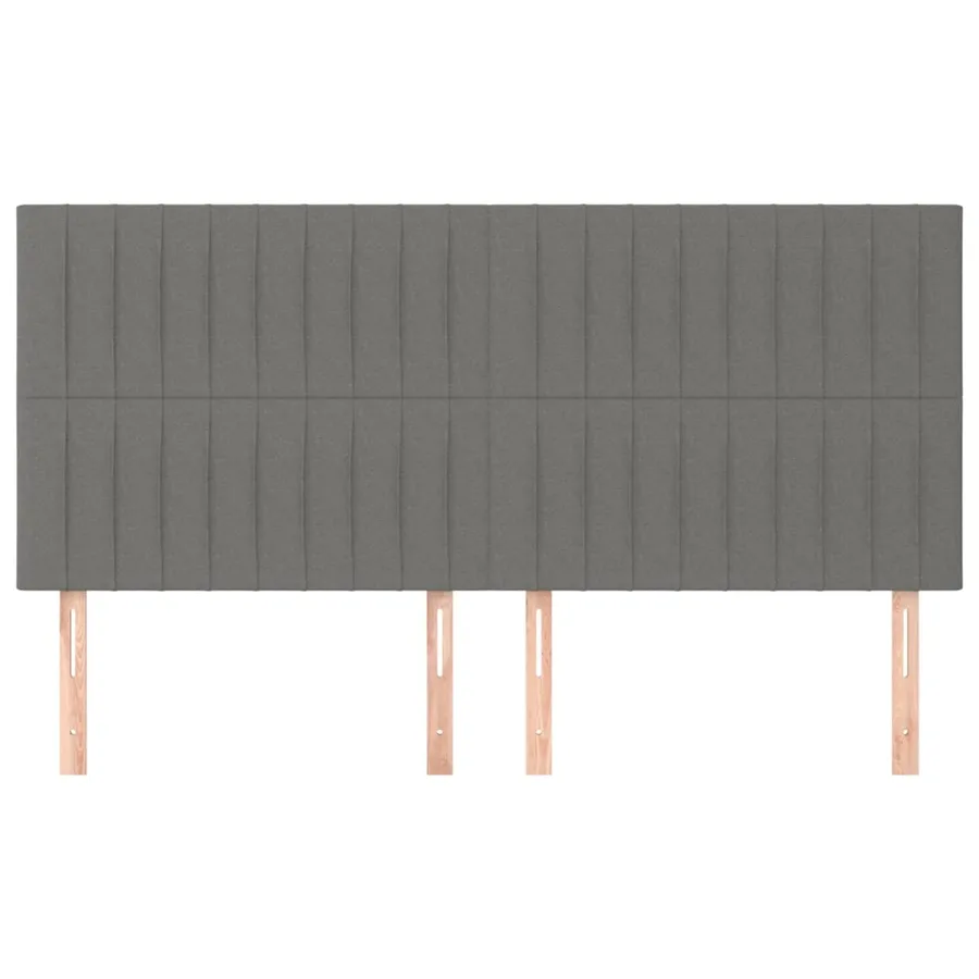 Tête de lit Gris foncé 200x5x118/128 cm Tissu - 3