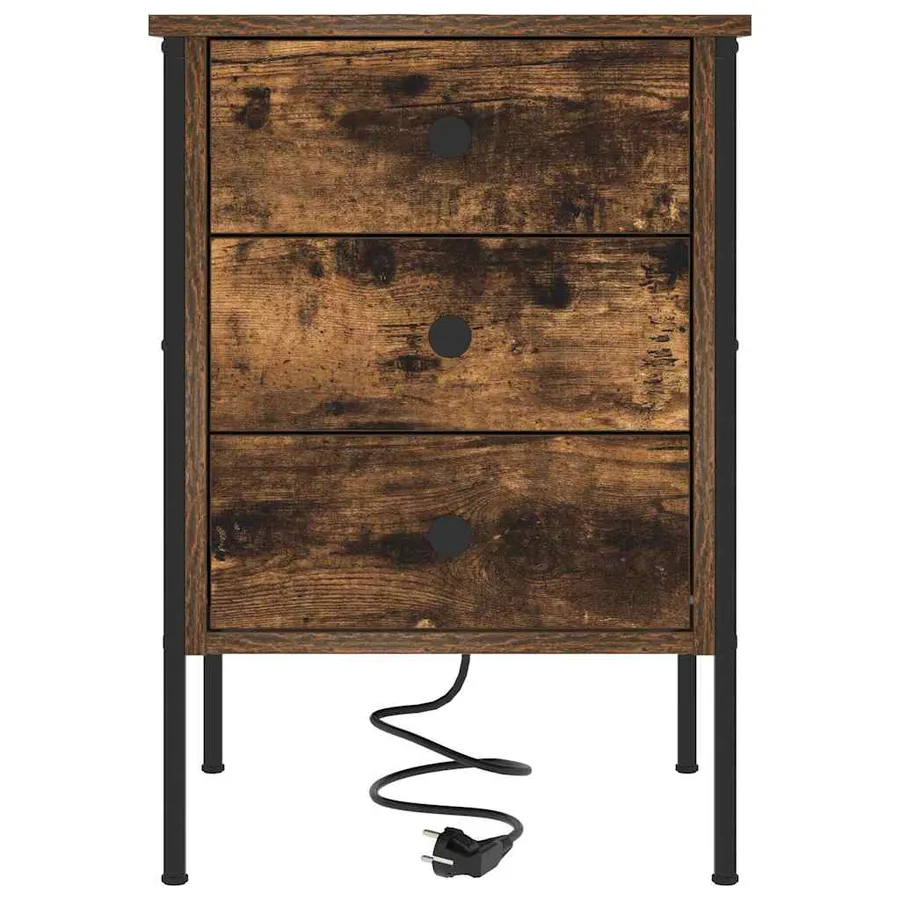 Cabinet de chevet avec tiroir 2 pcs Chêne fumé 42 x 41 x 61 cm - 7