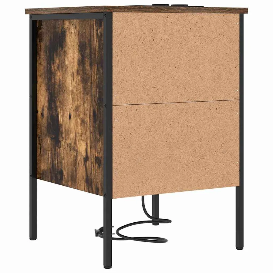 Cabinet de chevet avec tiroir 2 pcs Chêne fumé 42 x 41 x 61 cm - 9