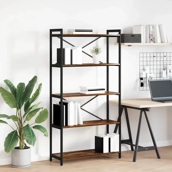 Étagère Chêne fumé 80 x 30 x 155 cm Bois d'ingénierie