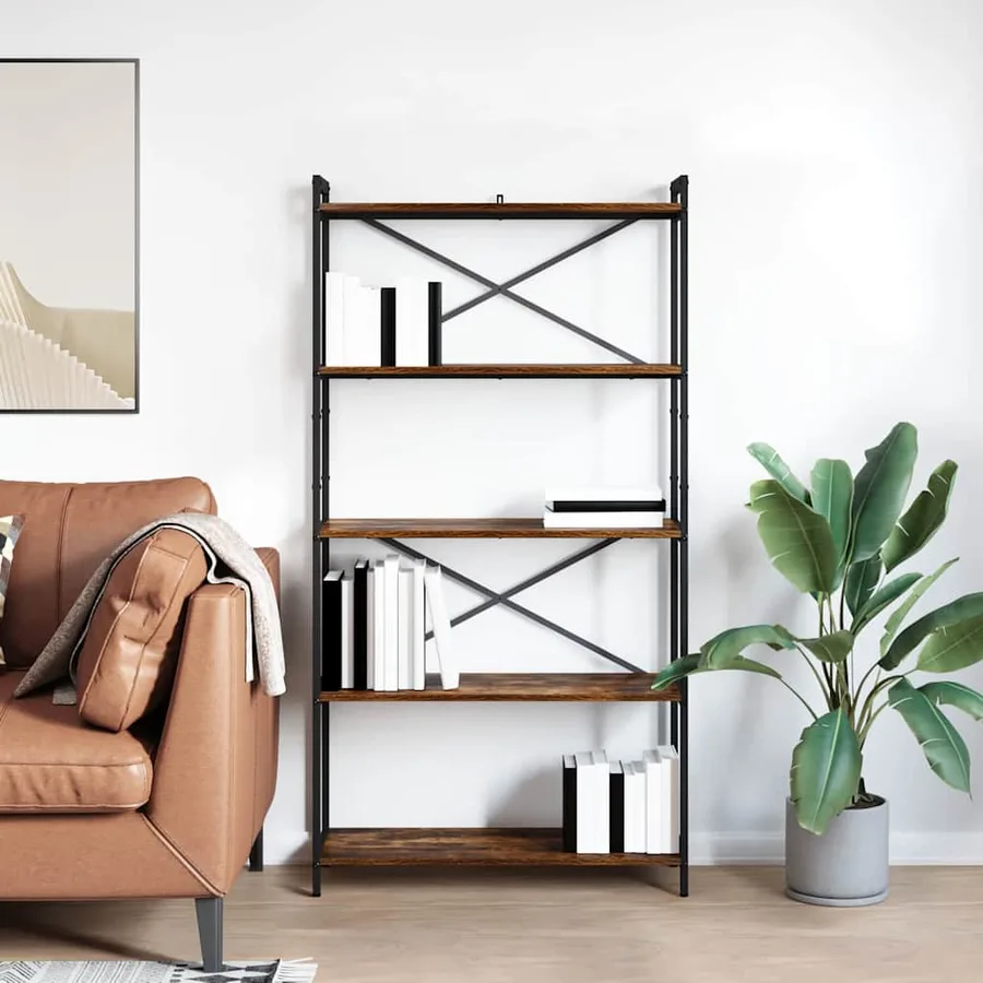 Étagère Chêne fumé 80 x 30 x 155 cm Bois d'ingénierie - 4