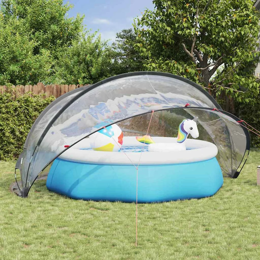 Dôme de piscine Transparent 430 x 430 x 210 cm PVC