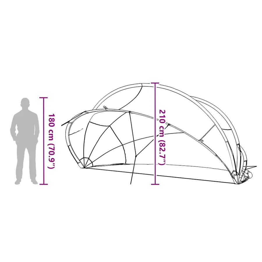 Dôme de piscine Transparent 430 x 430 x 210 cm PVC - 18