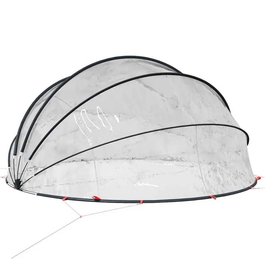 Dôme de piscine Transparent 430 x 430 x 210 cm PVC - 6