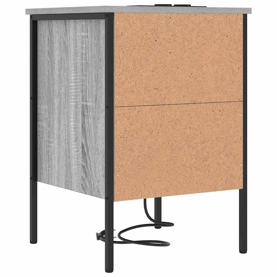 Cabinet de chevet avec tiroir 2 pcs Gris Sonoma 42 x 41 x 61 cm - 9