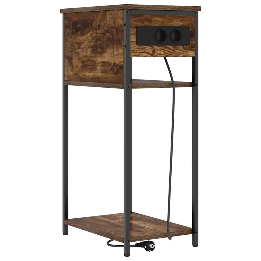 Cabinet de chevet Chêne fumé 41 x 28 x 76 cm Bois d'ingénierie - 2