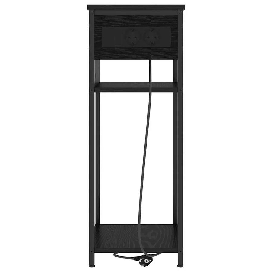 Cabinet de chevet Chêne noir 41 x 28 x 76 cm Bois d'ingénierie - 6