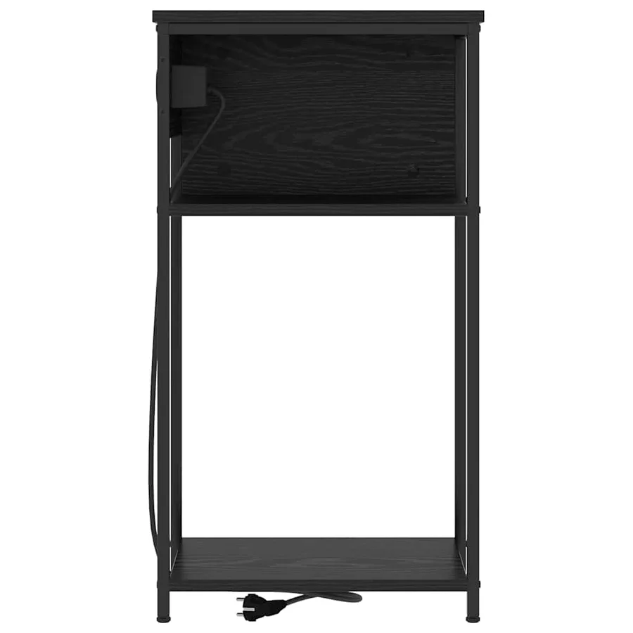 Cabinet de chevet Chêne noir 41 x 28 x 76 cm Bois d'ingénierie - 7