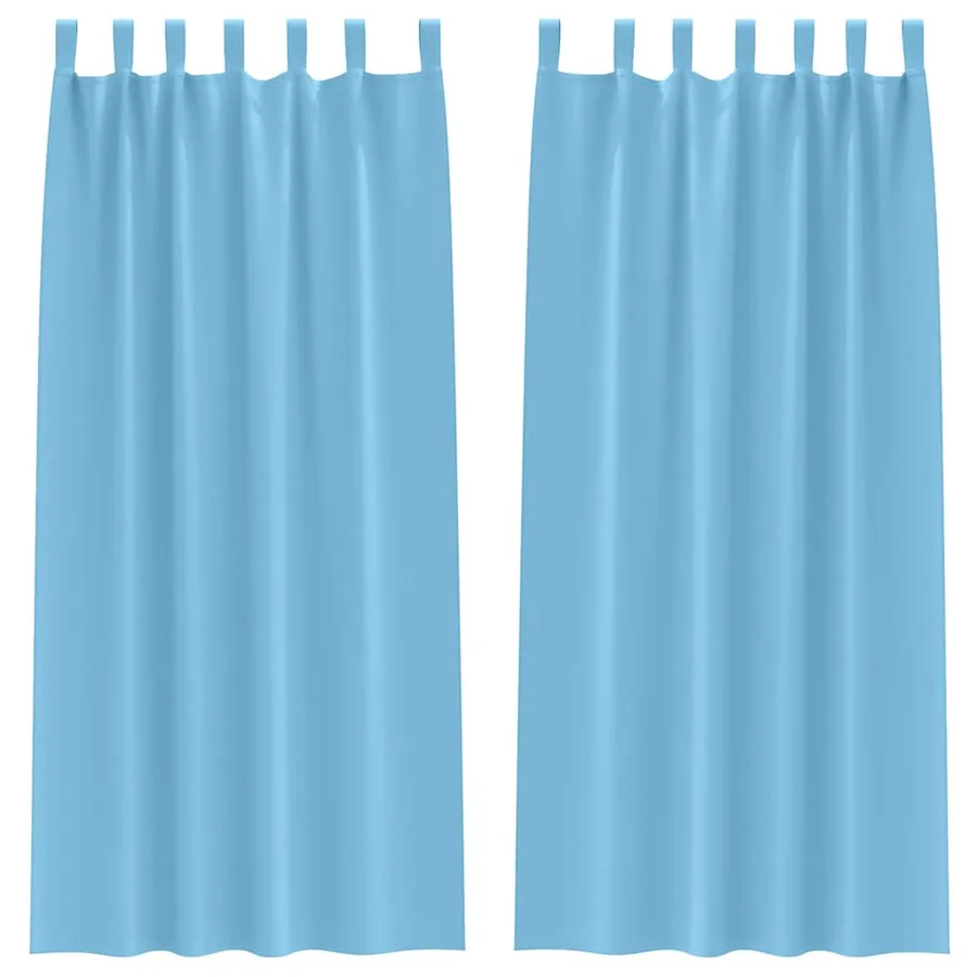 Rideaux occultants avec anneaux 2 pcs Bleu clair 225 x 140 cm - 2
