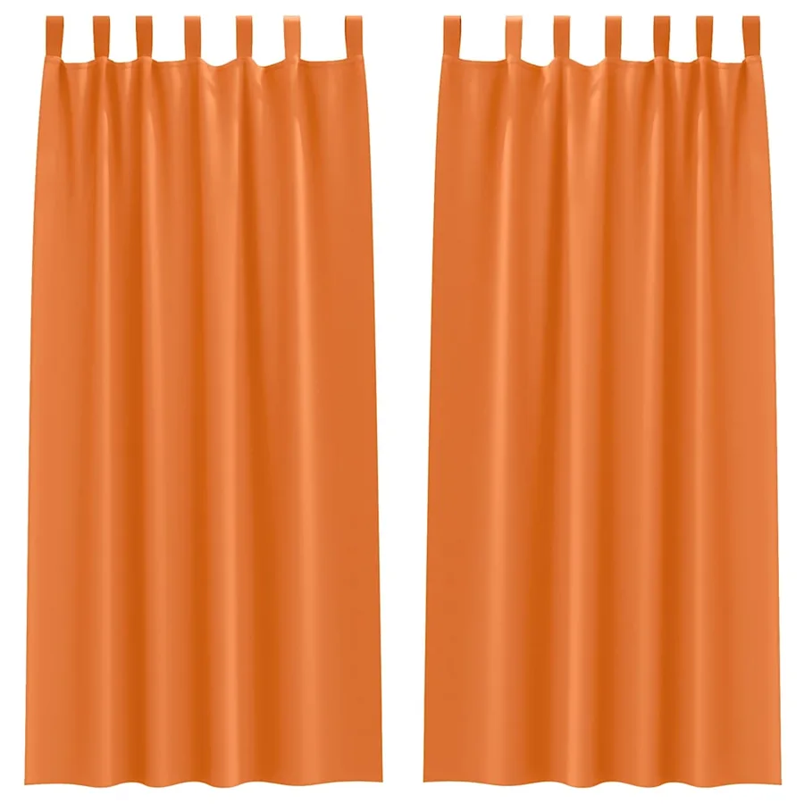 Rideaux occultants avec anneaux 2 pcs Orange vif 225 x 140 cm - 2