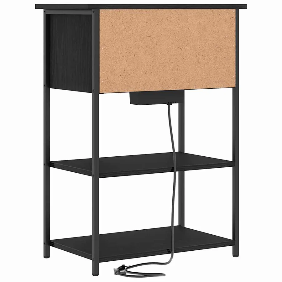 Cabinet de chevet Chêne noir 55 x 31 x 76 cm Bois d'ingénierie - 7
