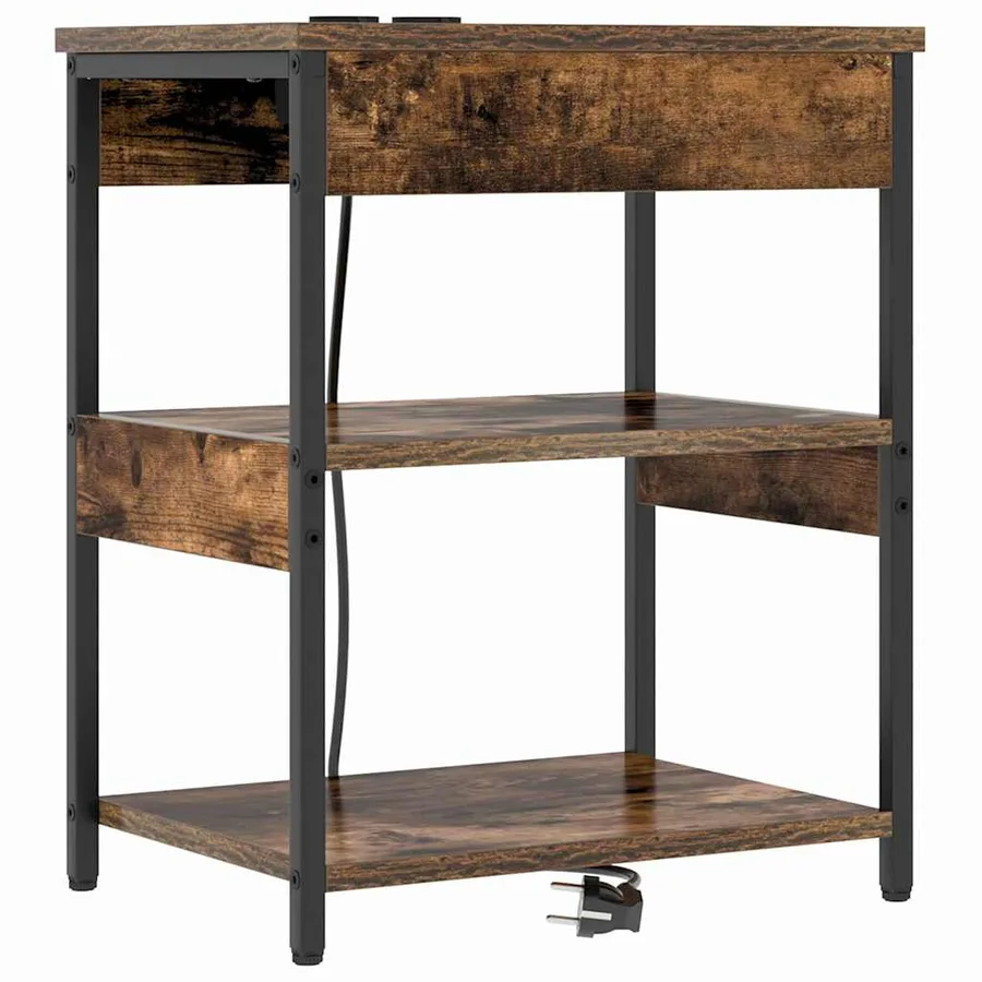 Cabinet de chevet 2 pcs Chêne fumé 41 x 31 x 51 cm - 5