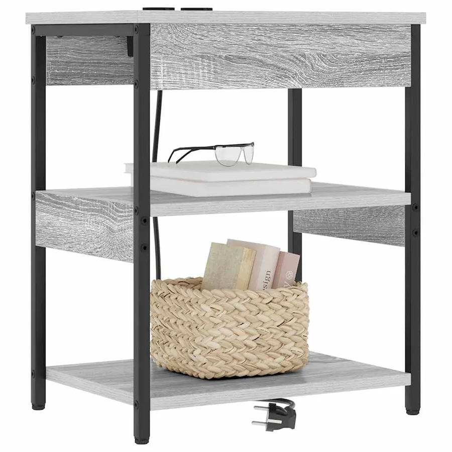 Cabinet de chevet 2 pcs Gris Sonoma 41 x 31 x 51 cm - 3