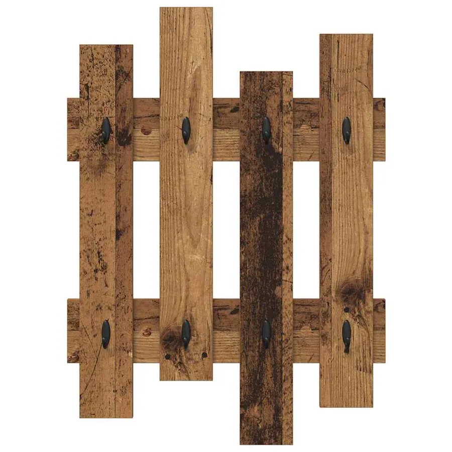 Porte-manteau mural Montage mural Bois ancien 60 x 3 x 82 cm - 5