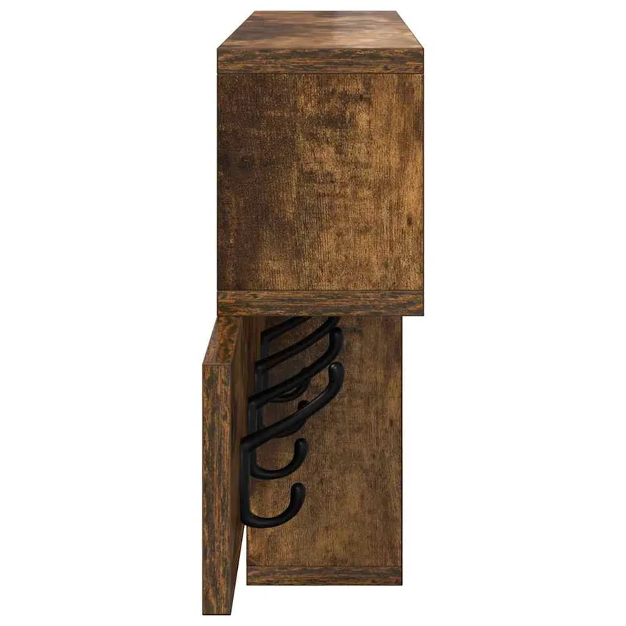 Porte-manteau mural avec étagère Chêne fumé 100 x 12 x 43,5 cm - 6