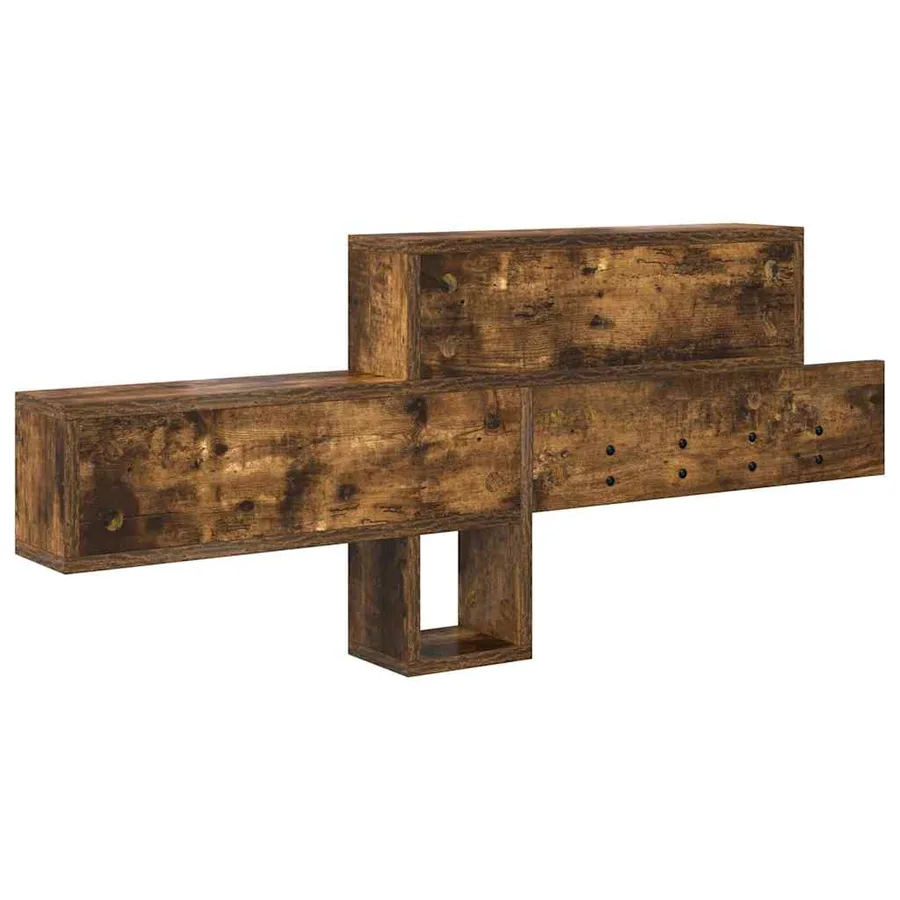 Porte-manteau mural avec étagère Chêne fumé 100 x 12 x 43,5 cm - 7