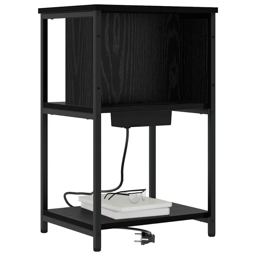 Cabinet de chevet 2 pcs Chêne noir 38 x 31 x 61 cm - 3