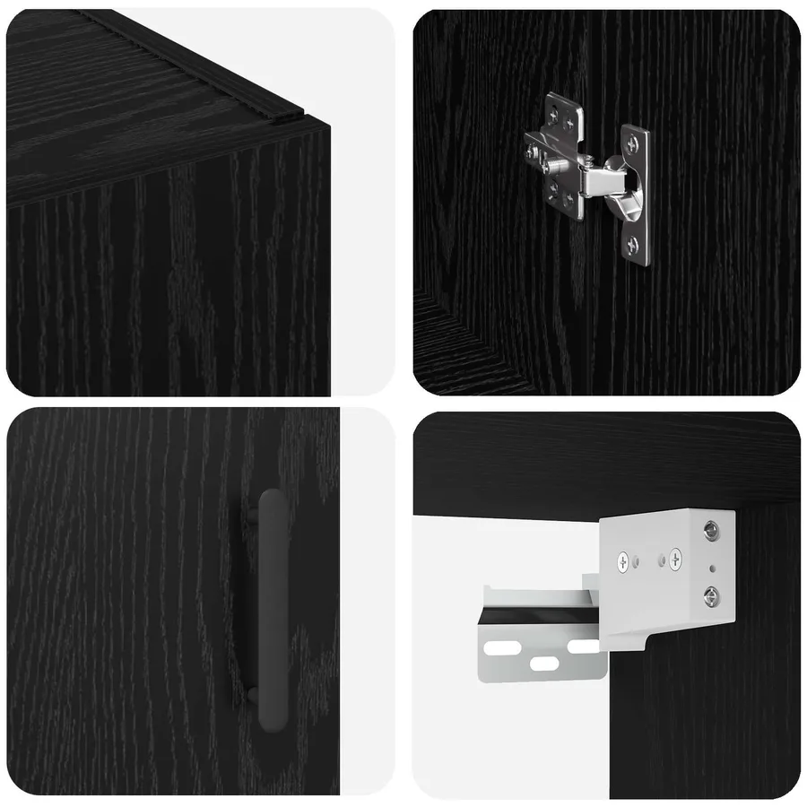 Meuble mural Chêne noir 69,5 x 34 x 90 cm Bois d'ingénierie - 9