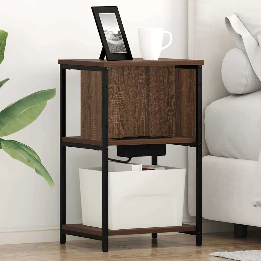 Cabinet de chevet Chêne brun 38 x 31 x 61 cm Bois d'ingénierie