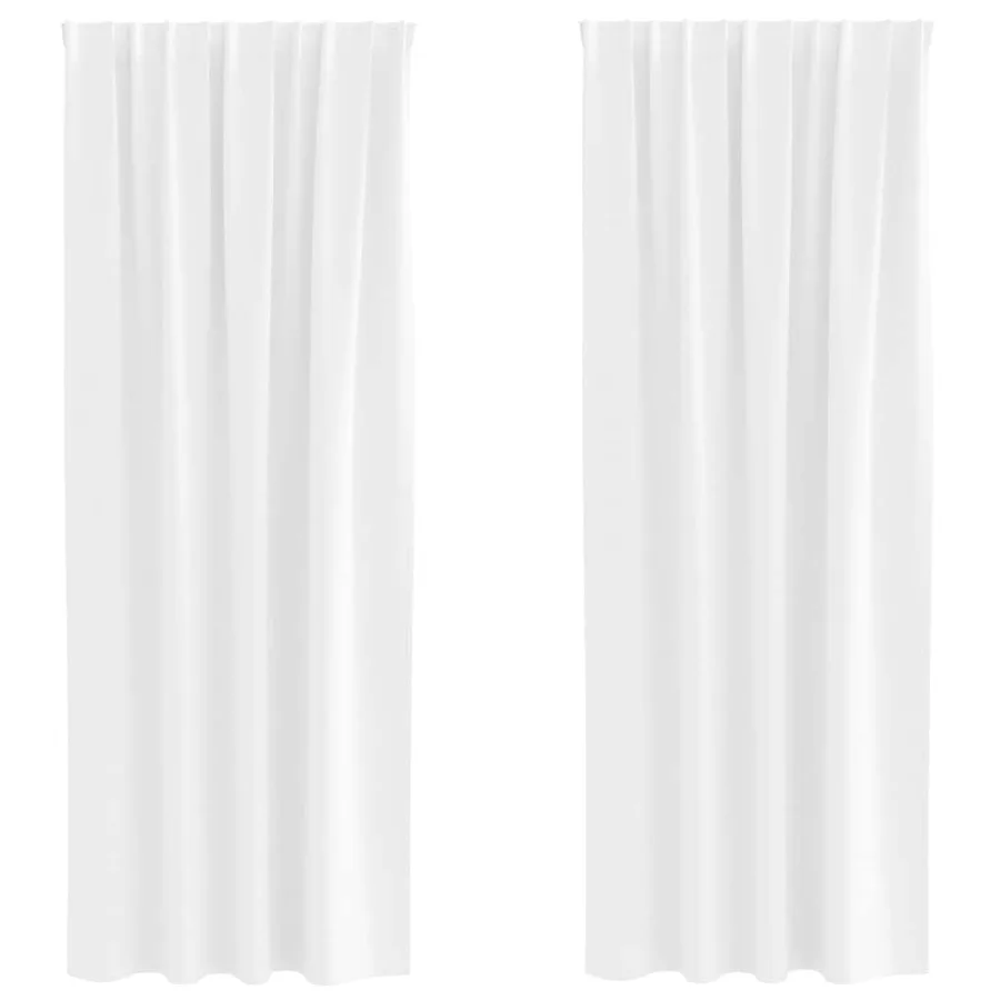 Rideaux occultants avec anneaux 2 pcs Blanc pur 245 x 140 cm - 2
