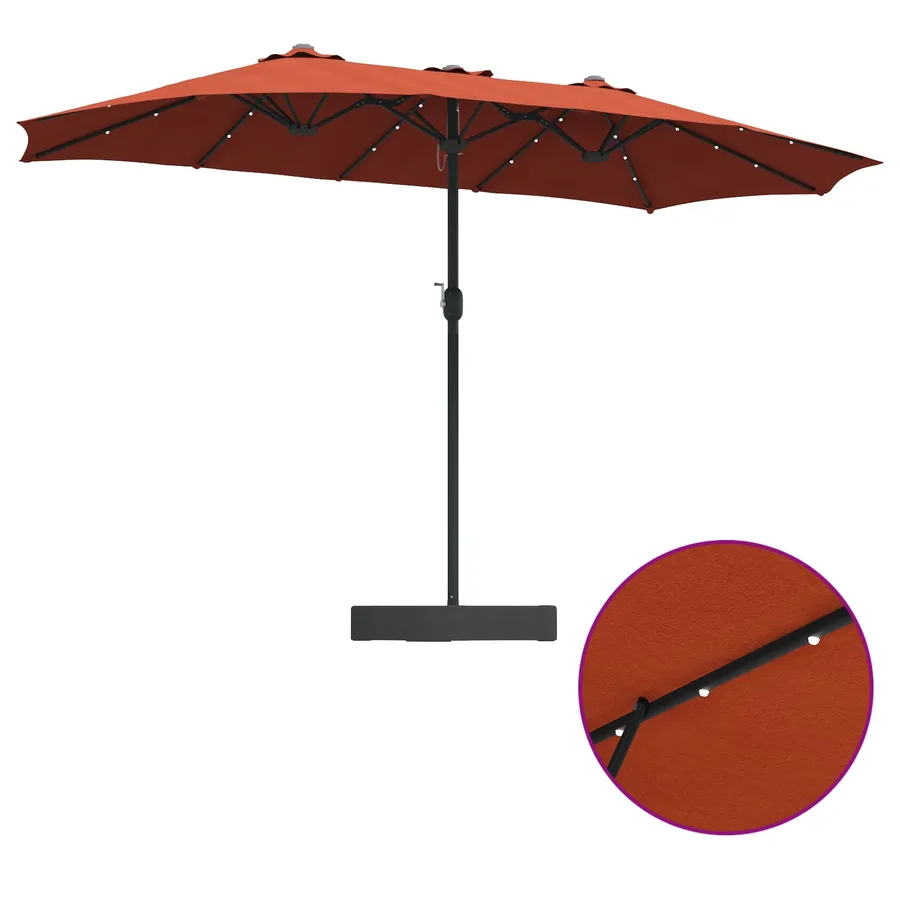 Parasol de jardin Terre cuite 385 x 209 x 244 cm Polyester - 10