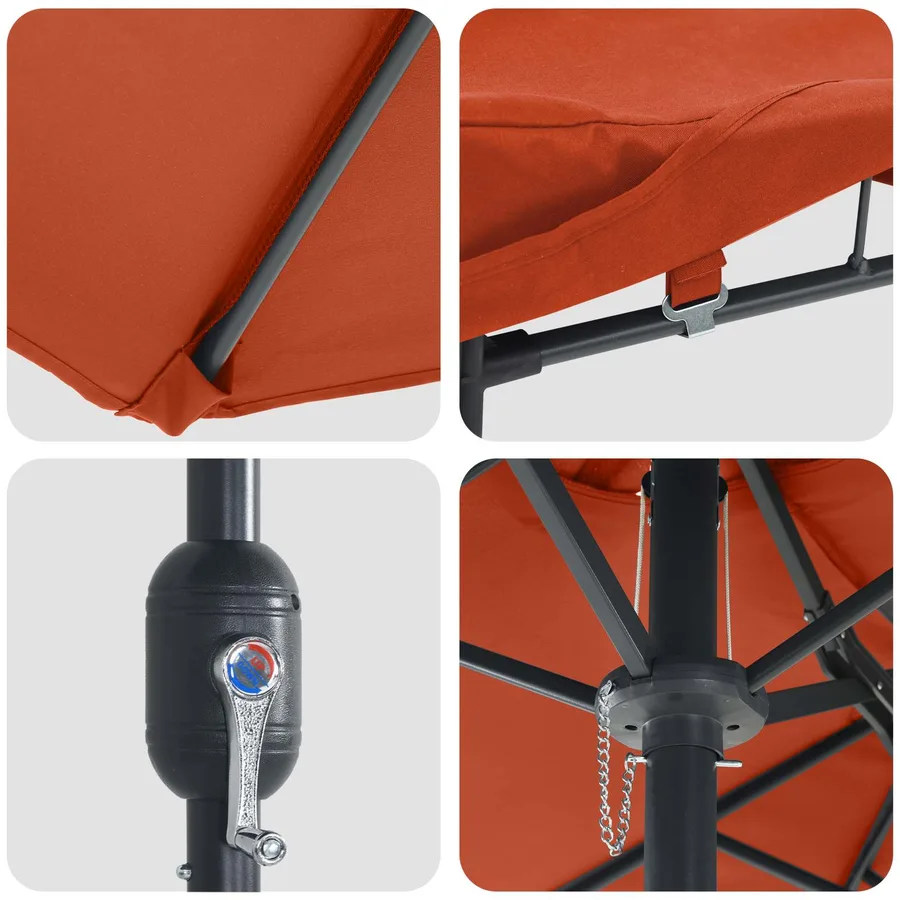 Parasol de jardin Terre cuite 385 x 209 x 244 cm Polyester - 7