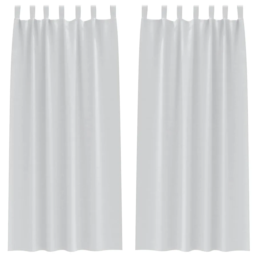 Rideaux occultants avec anneaux 2 pcs Gris pâle 225 x 140 cm - 2