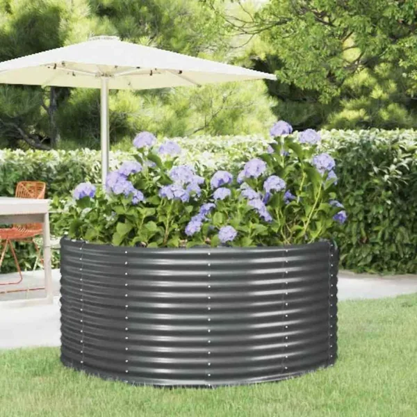 Lit surélevé de jardin Anthracite Acier galvanisé