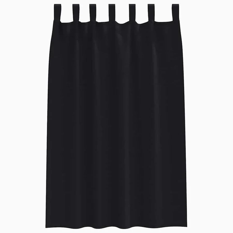 Rideaux occultants avec anneaux 2 pcs Noir 175 x 140 cm - 4