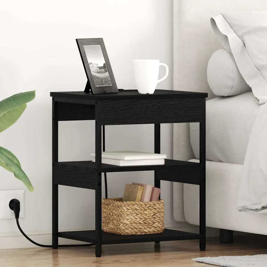 Cabinet de chevet Chêne noir 41 x 31 x 51 cm Bois d'ingénierie
