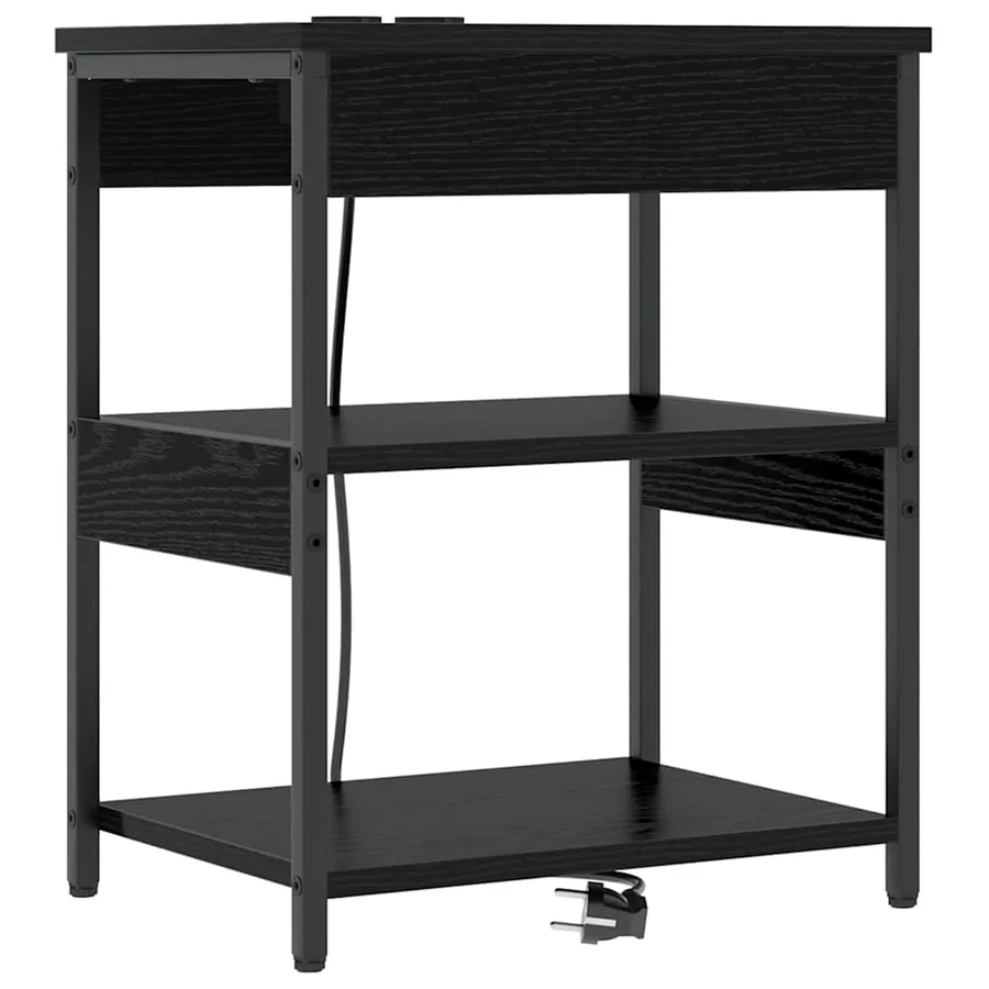 Cabinet de chevet Chêne noir 41 x 31 x 51 cm Bois d'ingénierie - 2