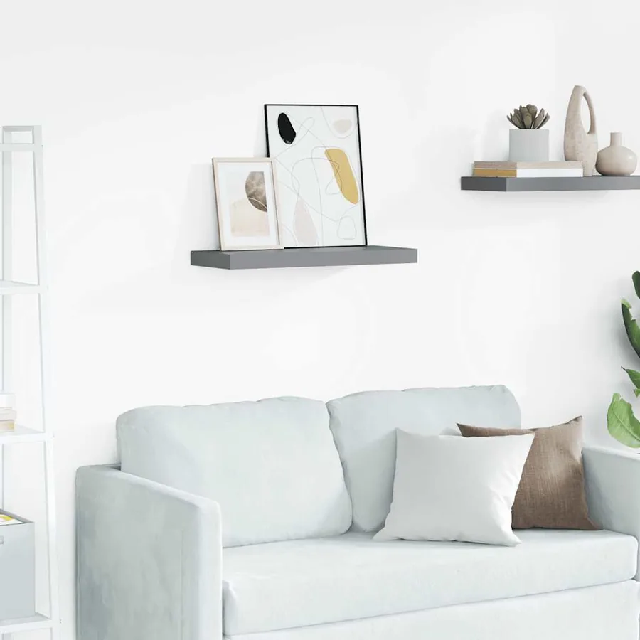 Étagère murale flottante gris 60x23,5x3,8 cm MDF