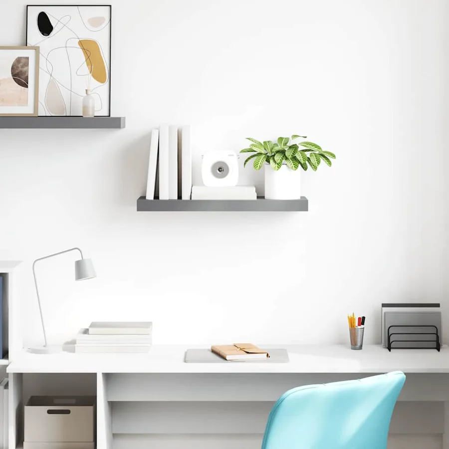 Étagère murale flottante gris 60x23,5x3,8 cm MDF - 3