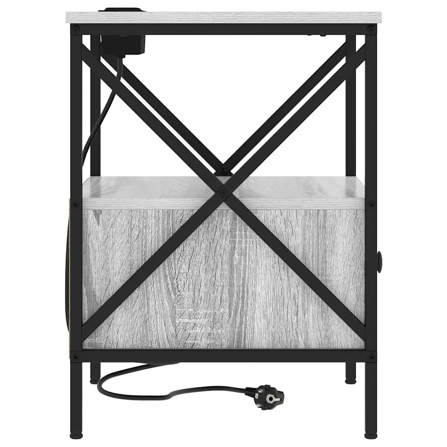 Cabinet de chevet avec tiroir Gris Sonoma 41,5 x 40,5 x 55 cm - 7