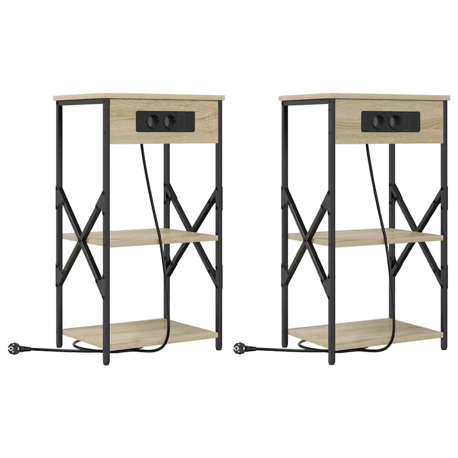 Cabinet de chevet 2 pcs Chêne Sonoma 41 x 31 x 76 cm - 2