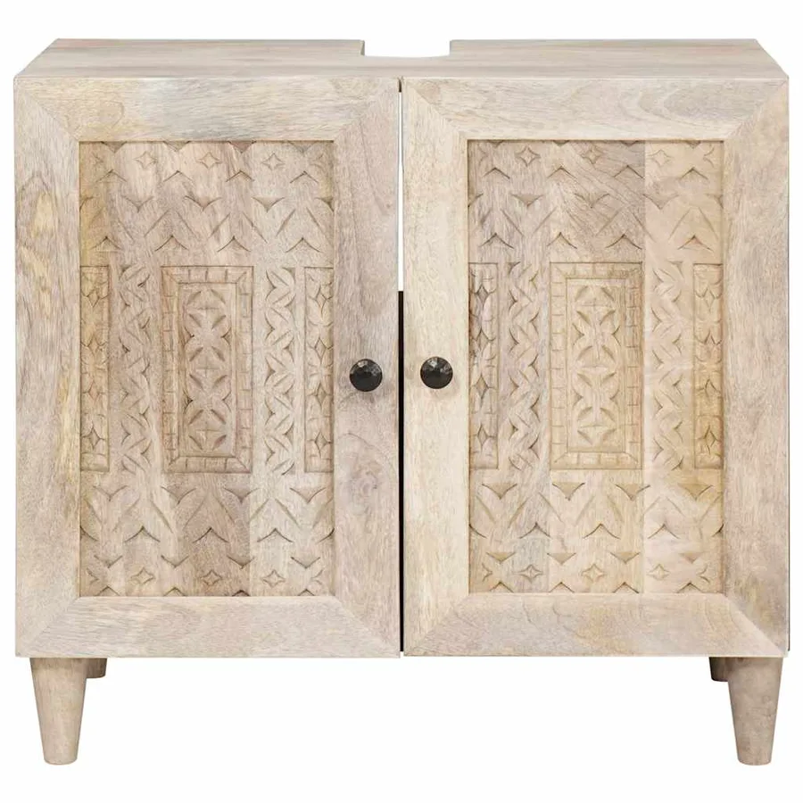 Cabinet de salle de bain Montage mural Blanc 62 x 33 x 58 cm - 2