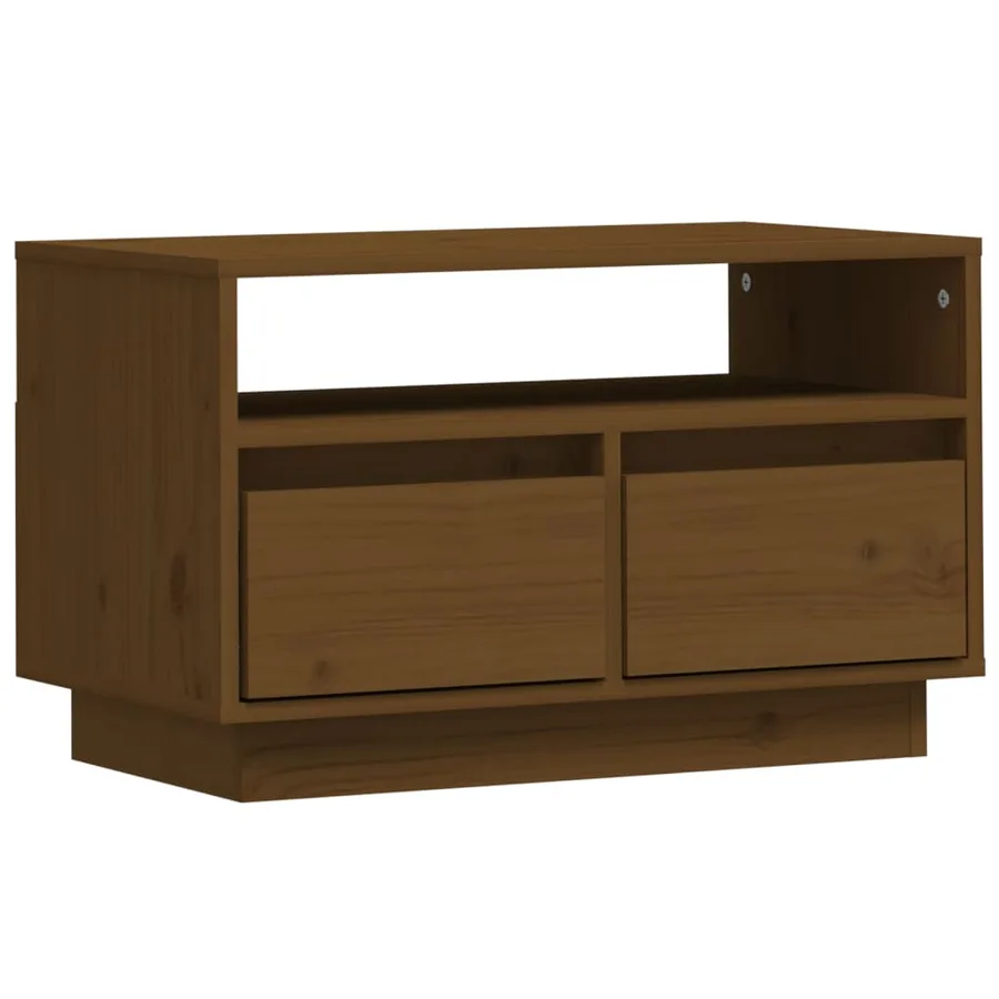 Meuble TV Marron miel 60x35x37 cm Bois de pin massif - 2