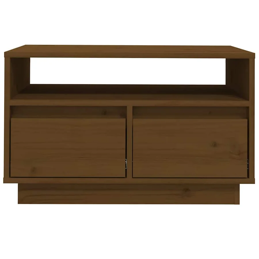 Meuble TV Marron miel 60x35x37 cm Bois de pin massif - 5